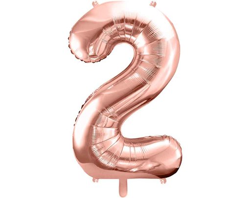 86cm ROSE GOLD NUMBER 2 FOIL BALLOON