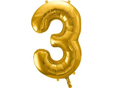 86cm GOLD NUMBER 3 FOIL BALLOON