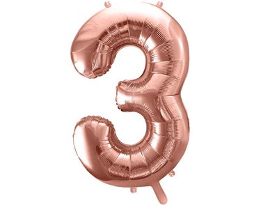 86cm ROSE GOLD NUMBER 3 FOIL BALLOON