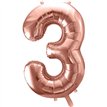 86cm ROSE GOLD NUMBER 3 FOIL BALLOON