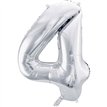 86cm SILVER NUMBER 4 FOIL BALLOON