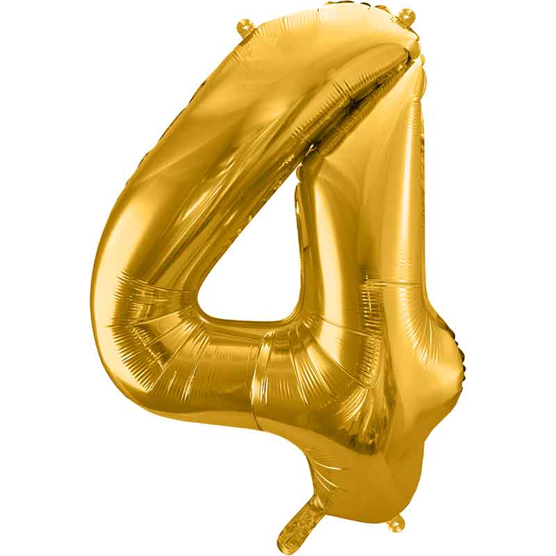 86cm GOLD NUMBER 4 FOIL BALLOON