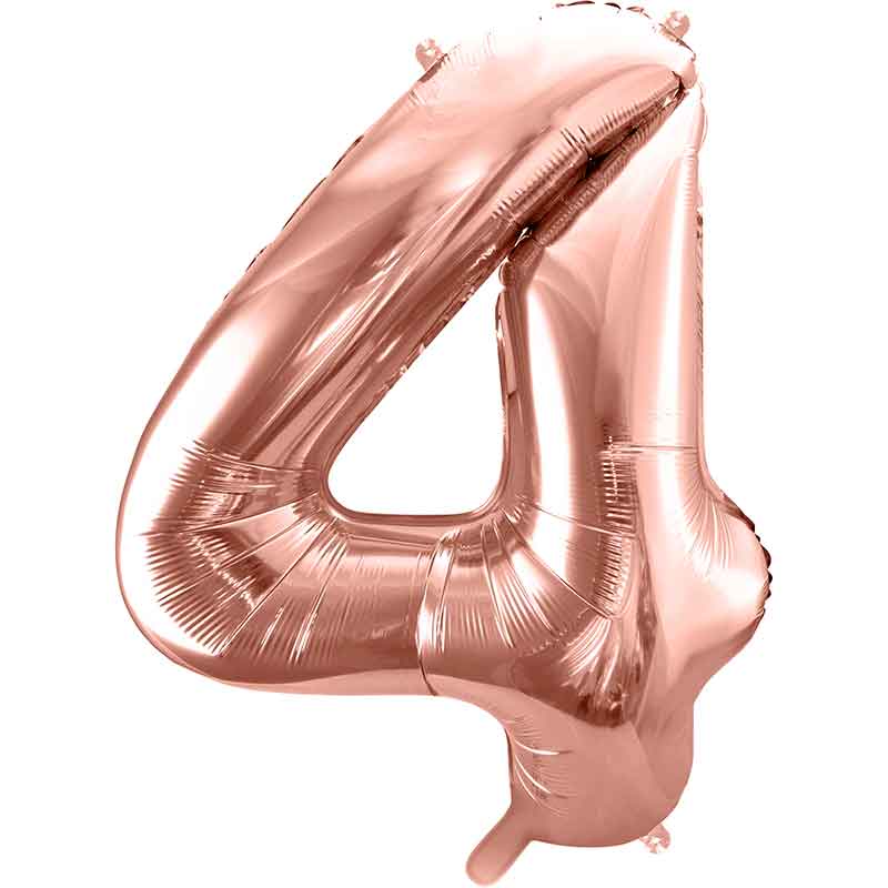 86cm ROSE GOLD NUMBER 4 FOIL BALLOON