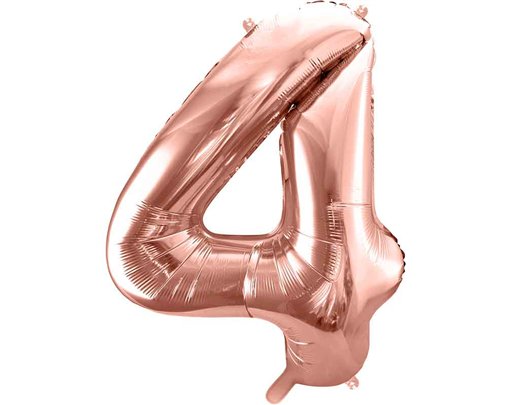 86cm ROSE GOLD NUMBER 4 FOIL BALLOON