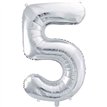 86cm SILVER NUMBER 5 FOIL BALLOON