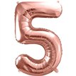 86cm ROSE GOLD NUMBER 5 FOIL BALLOON