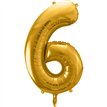 86cm GOLD NUMBER 6 FOIL BALLOON