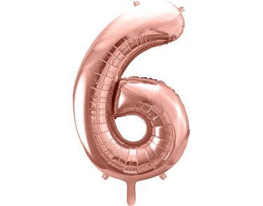 86cm ROSE GOLD NUMBER 6 FOIL BALLOON