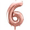 86cm ROSE GOLD NUMBER 6 FOIL BALLOON