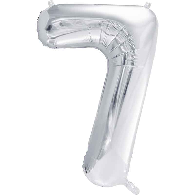 86cm SILVER NUMBER 7 FOIL BALLOON