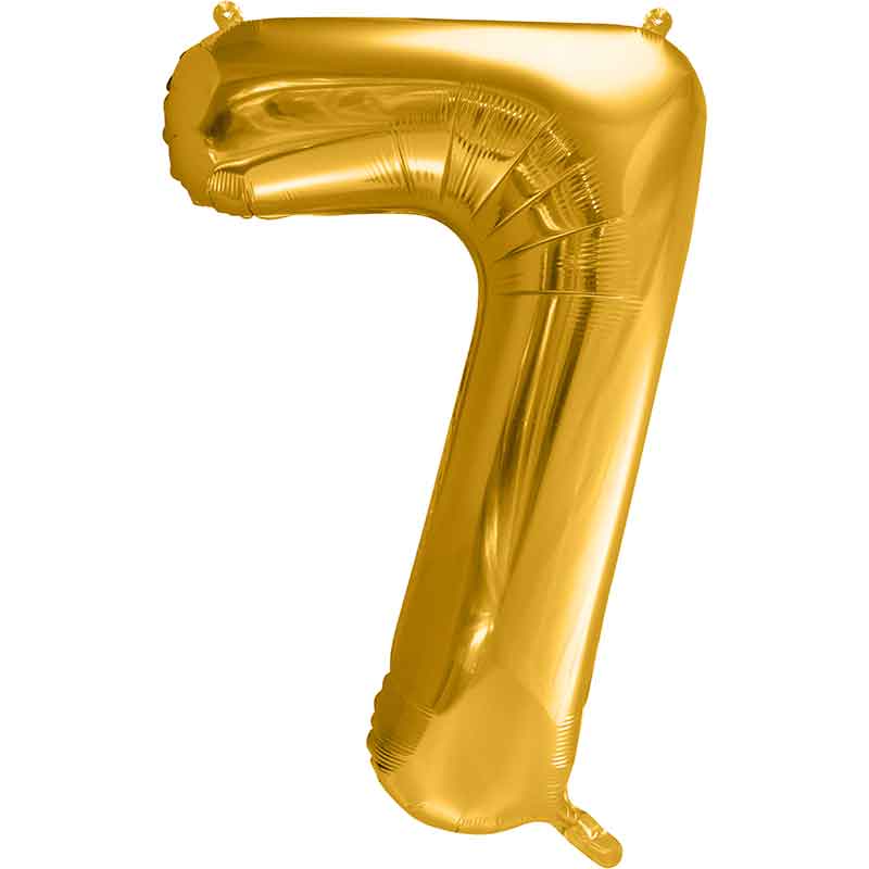 86cm GOLD NUMBER 7 FOIL BALLOON