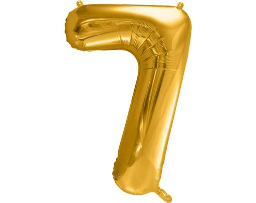 86cm GOLD NUMBER 7 FOIL BALLOON
