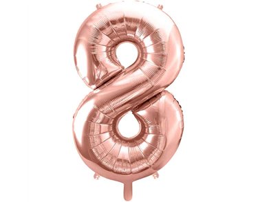 86cm ROSE GOLD NUMBER 8 FOIL BALLOON