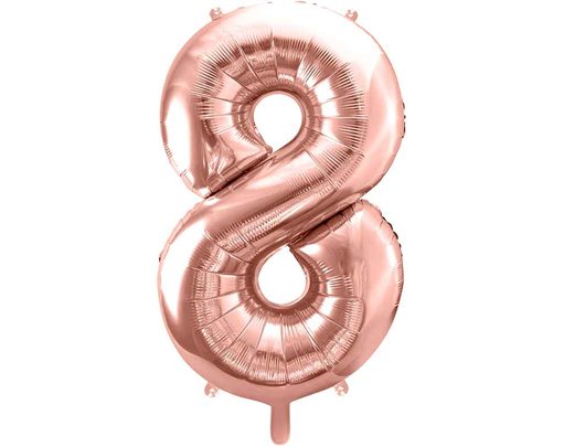 86cm ROSE GOLD NUMBER 8 FOIL BALLOON