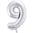 86cm SILVER NUMBER 9 FOIL BALLOON