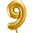 86cm GOLD NUMBER 9 FOIL BALLOON