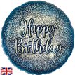 18in GLITTER BIRTHDAY NAVY GOLD FOIL BALLOON