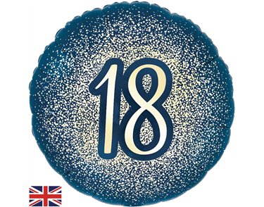 18in 18TH GLITTER BIRTHDAY NAVY GOLD FOIL BALLOON