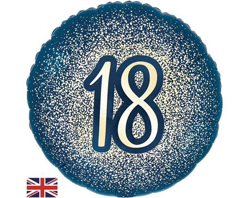 18in 18TH GLITTER BIRTHDAY NAVY GOLD FOIL BALLOON