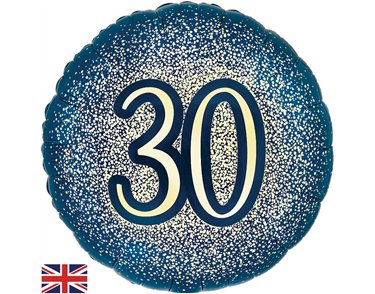 18in 30TH GLITTER BIRTHDAY NAVY GOLD FOIL BALLOON