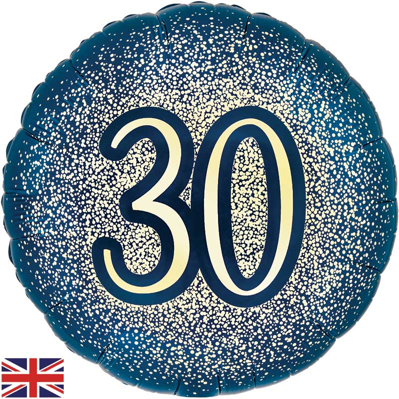 18in 30TH GLITTER BIRTHDAY NAVY GOLD FOIL BALLOON