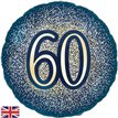 18in 60TH GLITTER BIRTHDAY NAVY GOLD FOIL BALLOON