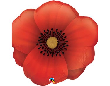 31in PRETTY POPPY SHAPED FOIL BALLOON