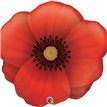 31in PRETTY POPPY SHAPED FOIL BALLOON