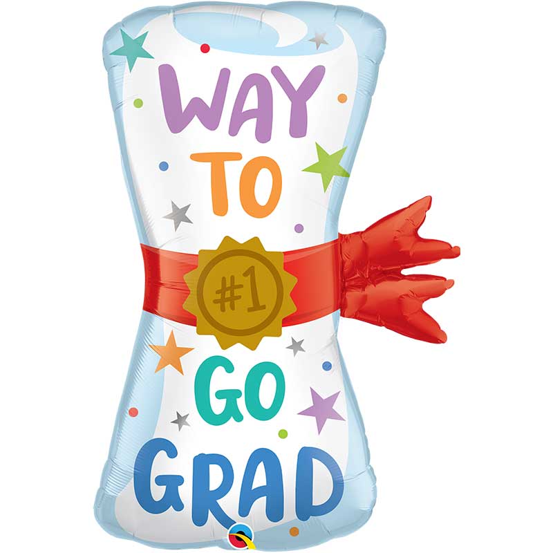 36in WAY TO GO DIPLOMA SHAPED FOIL BALLOON