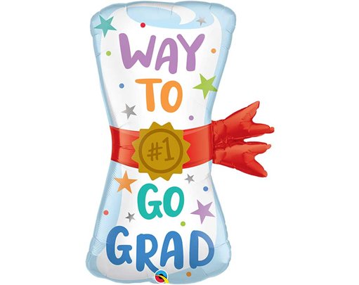 36in WAY TO GO DIPLOMA SHAPED FOIL BALLOON