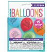 15PK 9in HAPPY BIRTHDAY BALLOONS