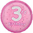 18in GLITZ PINK 3RD BIRTHDAY FOIL BALLOON