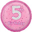 18in GLITZ PINK 5TH BIRTHDAY FOIL BALLOON