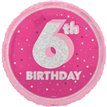 18in GLITZ PINK 6TH BIRTHDAY FOIL BALLOON