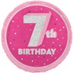 18in GLITZ PINK 7TH BIRTHDAY FOIL BALLOON