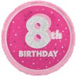 18in GLITZ PINK 8TH BIRTHDAY FOIL BALLOON