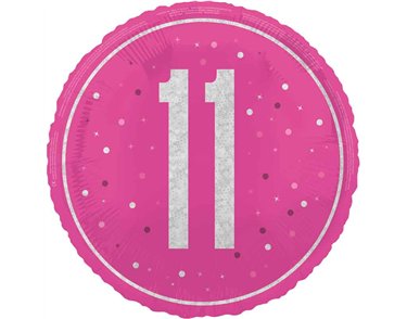 18in GLITZ PINK 11TH BIRTHDAY FOIL BALLOON