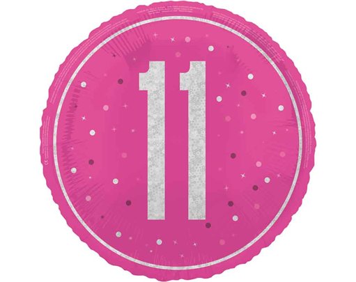 18in GLITZ PINK 11TH BIRTHDAY FOIL BALLOON