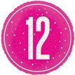 18in GLITZ PINK 12TH BIRTHDAY FOIL BALLOON