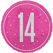 18in GLITZ PINK 14TH BIRTHDAY FOIL BALLOON