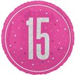18in GLITZ PINK 15TH BIRTHDAY FOIL BALLOON