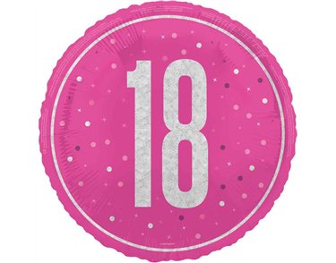 18in GLITZ PINK 18TH BIRTHDAY FOIL BALLOON