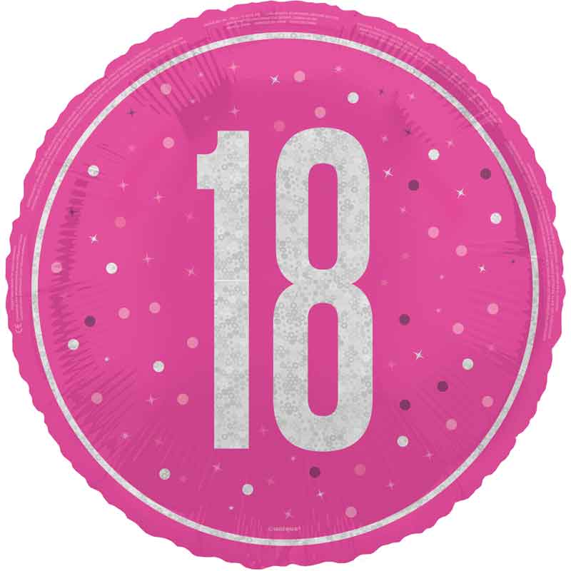 18in GLITZ PINK 18TH BIRTHDAY FOIL BALLOON
