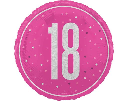 18in GLITZ PINK 18TH BIRTHDAY FOIL BALLOON