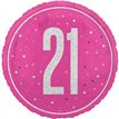18in GLITZ PINK 21ST BIRTHDAY FOIL BALLOON
