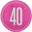18in GLITZ PINK 40TH BIRTHDAY FOIL BALLOON