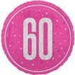 18in GLITZ PINK 60TH BIRTHDAY FOIL BALLOON