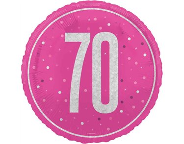 18in GLITZ PINK 70TH BIRTHDAY FOIL BALLOON
