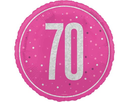 18in GLITZ PINK 70TH BIRTHDAY FOIL BALLOON