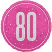 18in GLITZ PINK 80TH BIRTHDAY FOIL BALLOON
